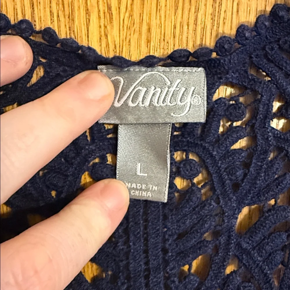 Vanity Navy Crochet Top - Picture 2 of 3